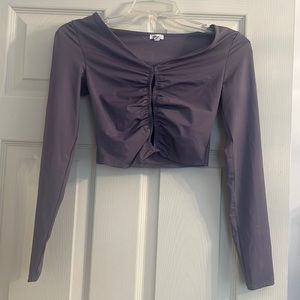 Garage Purple Long Sleeve Crop Top